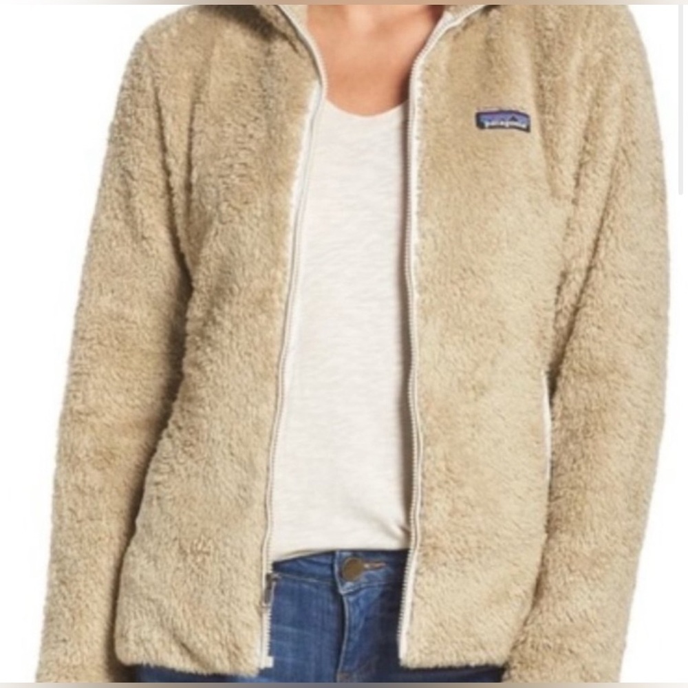 Patagonia Beige Fleece Zip-Up Hoodie